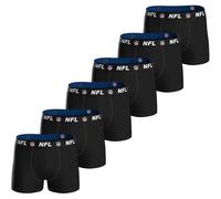NFL Herren Boxershorts, 6er Pack - NFL Shield 6Pack Boxers, Baumwoll-Stretch, Logobund M Schwarz