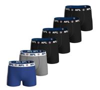 NFL Herren Boxershorts, 6er Pack - NFL Shield 6Pack Boxers, Baumwoll-Stretch, Logobund Schwarz/BlauMix XL