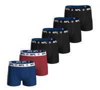 NFL Herren Boxershorts, 6er Pack - NFL Shield 6Pack Boxers, Baumwoll-Stretch, Logobund Schwarz/RotMix M