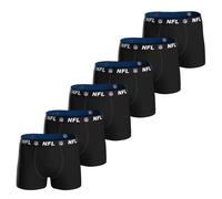 NFL Herren Boxershorts, 6er Pack - NFL Shield 6Pack Boxers, Baumwoll-Stretch, Logobund Schwarz XL