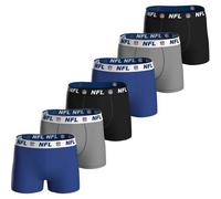 Boxershorts NFL "Boxershort NFL SHIELD 6pk Boxers 6er Pack", Herren, Gr. XL, bunt (blau, grau, schwarz), Obermaterial: 95% Baumwolle CO. 5% Elasthan EL., Unterhosen (33652467-XL) blau, grau, schwarz