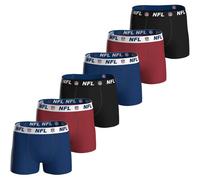 NFL Herren Boxershorts, 6er Pack - NFL Shield 6Pack Boxers, Baumwoll-Stretch, Logobund XL Dunkelblau/Rot/Schwarz