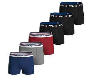 NFL Herren Boxershorts, 6er Pack - NFL Teams, Boxers, Football, Logo, Baumwollmischung M New England Patriots/Schwarz