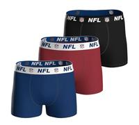 NFL Herren Boxershorts, 3er Pack - NFL Shield 3Pack Boxers, Baumwoll-Stretch, Logobund Dunkelblau/Rot/Schwarz L