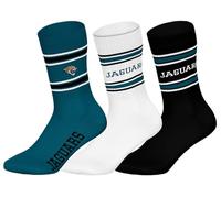 Jacksonville Jaguars 3pk Crew Socks - TEL/WHT/BLK - 43/46
