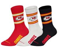 NFL Unisex Socken, 3er Pack - NFL Teams, 3Pack Crew Socks, Football, Logo, Baumwollmischung Kansas City Chiefs 39-42