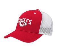 NFL Kids Youth 8-20 Official Primary Logo Wordmark Pre-Curved Mesh Trucker Snapback Hat Cap - One Size, Kansas City Chiefs - Rot, Einheitsgröße
