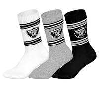 NFL LAS Vegas Raiders 3pk Crew Socks - WHT/MGR/BLK - 35/38