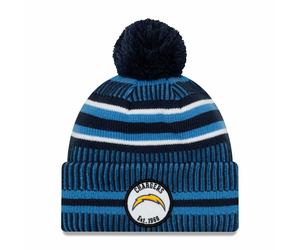 NFL Los Angeles Chargers Sideline 2019 Bobble Wollmütze cuffed knit hat NewEra