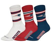 NFL Unisex Socken, 3er Pack - NFL Teams, 3Pack Crew Socks, Football, Logo, Baumwollmischung New England Patriots 2 43-46