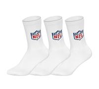 NFL Socken - NFL Shield Crew - Unisex, Logo, Baumwollmischung - 6er Pack (2x3P) Weiß, Größe 43-46
