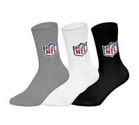 NFL Shield Unisex Crew Socken, Weiß/Grau/Schwarz, 43-46, 3er-Pack