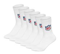NFL Unisex Crew Socken Shield-Logo, Weiß, 39-42, 6er Pack