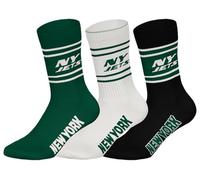 NFL Unisex Socken 3er-Pack New York Jets – Crew, Baumwollmischung, Logo – Größe 39-42