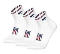NFL Unisex Quarter-Socken, 3er Pack - NFL Shield 3Pack Quarter Socks, Logo, Streifen, Baumwollmischung 39-42 Weiß
