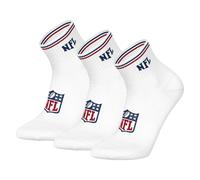 NFL Unisex Quarter-Socken, Multipack - NFL Shield Quarter Socks, Logo, Streifen, Baumwollmischung Weiß 39-42 6er Pack (2x3P)