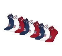 NFL Unisex Quarter-Socken, 9er Pack - NFL Shield 9Pack Quarter Socks, Logo, Streifen, Baumwollmischung Dunkelblau/Weiß/Rot 43-46
