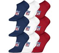 Sneakersocken NFL "Socken NFL SHIELD 9Pack Sneaker Socks 9er Pack", Herren, Gr. 39-42, bunt (dunkelblau, weiß, rot), Obermaterial: 69% Baumwolle CO. 30% Polyester PES. 1% Elasthan EL., Socken Sneakers