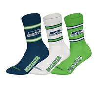 NFL Seattle Seahawks 3-teilige Rundhalssocken - NNY/WHT/GRN - 39/42
