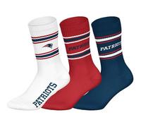 NFL Unisex Socken, 3er Pack - NFL Teams, 3Pack Crew Socks, Football, Logo, Baumwollmischung 39-42 New England Patriots