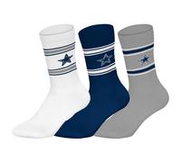 NFL Unisex Socken, 3er Pack - NFL Teams, 3Pack Crew Socks, Football, Logo, Baumwollmischung 43-46 Mehrfarbig