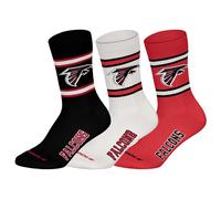 NFL Unisex Socken, 3er Pack - NFL Teams, 3Pack Crew Socks, Football, Logo, Baumwollmischung Atlanta Falcons 39-42