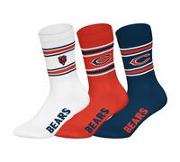 NFL Unisex Socken, 3er Pack - NFL Teams, 3Pack Crew Socks, Football, Logo, Baumwollmischung Chicago Bears 2 43-46