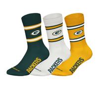 NFL Unisex Socken, 3er Pack - NFL Teams, 3Pack Crew Socks, Football, Logo, Baumwollmischung Green Bay Packers 43-46