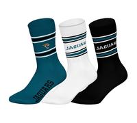 NFL Jacksonville Jaguars 3pk Crew Socks - TEL/WHT/BLK - 43/46