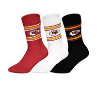 NFL Unisex Socken, 3er Pack - NFL Teams, 3Pack Crew Socks, Football, Logo, Baumwollmischung Kansas City Chiefs 43-46