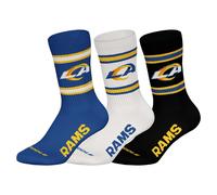NFL Unisex Socken, 3er Pack - NFL Teams, 3Pack Crew Socks, Football, Logo, Baumwollmischung LA Rams 39-42