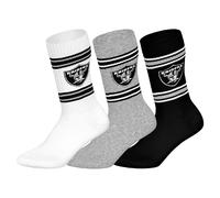 NFL Unisex Socken, 3er Pack - NFL Teams, 3Pack Crew Socks, Football, Logo, Baumwollmischung Las Vegas Raiders 39-42