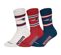 NFL Unisex Socken, 3er Pack - NFL Teams, 3Pack Crew Socks, Football, Logo, Baumwollmischung New England Patriots 2 43-46