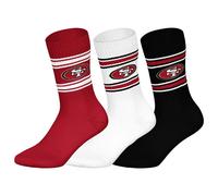 NFL Unisex Socken, 3er Pack - NFL Teams, 3Pack Crew Socks, Football, Logo, Baumwollmischung San Francisco 49ers 39-42