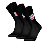 NFL Unisex Socken, 3er Pack Shield 3Pack Crew Socks, Logo, Baumwollmischung Schwarz 39-42