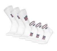 NFL Unisex Socken, 6er Pack - NFL Shield 3Pack Crew Socks, 3Pack Quarter Socks, Streifen, Logo, Baumwollmischung Weiß 39-42