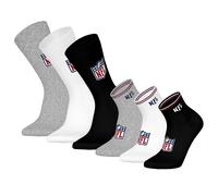 Kurzsocken NFL "Socken NFL SHIELD 6Pack Socks Mix 6er Pack", Herren, Gr. 43-46, bunt (weiß, grau, schwarz), Obermaterial: 61% Baumwolle CO. 35% Polyester PES. 4% Elasthan EL., Socken (43111315-43) wei