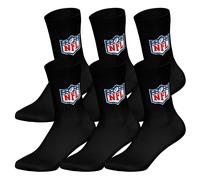 NFL Unisex Socken, 6er Pack - NFL Shield 6Pack Crew Socks, Logo, Polyester-Baumwollmischung Schwarz 43-46
