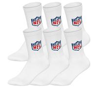 NFL Unisex Socken, 6er Pack - NFL Shield 6Pack Crew Socks, Logo, Polyester-Baumwollmischung Weiß / 43-46 43-46 Weiß