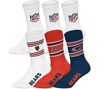 NFL Unisex Socken, 6er Pack - NFL Teams, 6Pack Crew Socks, Football, Logo, Baumwollmischung 39-42 2