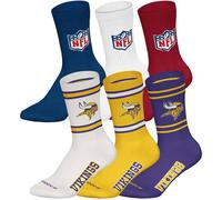 Kurzsocken NFL "Socken NFL 6Pack Crew Socks 6er Pack", Herren, Gr. 39-42, bunt (minnesota vikings, mix), Obermaterial: 58% Baumwolle CO. 39% Polyester PES. 3% Elasthan EL., Socken (82609238-39) minnes