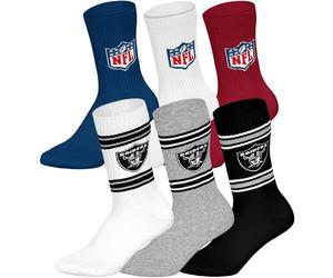 NFL Unisex Socken, 6er Pack - NFL Teams, 6Pack Crew Socks, Football, Logo, Baumwollmischung 39-42 Bunt