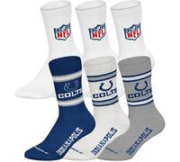 Kurzsocken NFL "Socken NFL 6Pack Crew Socks 6er Pack", Herren, Gr. 39-42, bunt (indianapolis colts, weiß), Obermaterial: 58% Baumwolle CO. 39% Polyester PES. 3% Elasthan EL., Socken (11520366-39) indi