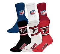 NFL Unisex Socken, 6er Pack - NFL Teams, 6Pack Crew Socks, Football, Logo, Baumwollmischung 39-42 Mehrfarbig