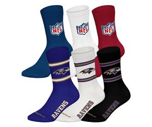 NFL Unisex Socken, 6er Pack - NFL Teams, 6Pack Crew Socks, Football, Logo, Baumwollmischung 39-42 Mehrfarbig