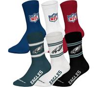 Kurzsocken NFL "Socken NFL 6Pack Crew Socks 6er Pack", Herren, Gr. 39-42, bunt (phildadelphia eagles, mix), Obermaterial: 58% Baumwolle CO. 39% Polyester PES. 3% Elasthan EL., Socken (92154233-39) phi