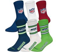 Kurzsocken NFL "Socken NFL 6Pack Crew Socks 6er Pack", Herren, Gr. 39-42, bunt (seattle seahawks, mix), Obermaterial: 58% Baumwolle CO. 39% Polyester PES. 3% Elasthan EL., Socken (23687844-39) seattle