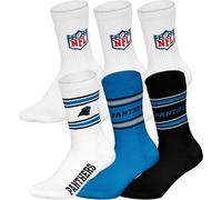 Kurzsocken NFL "Socken NFL 6Pack Crew Socks 6er Pack", Herren, Gr. 39-42, bunt (carolina panthers, weiß), Obermaterial: 58% Baumwolle CO. 39% Polyester PES. 3% Elasthan EL., Socken (10814711-39) carol