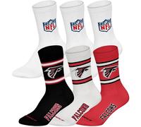 Kurzsocken NFL "Socken NFL 6Pack Crew Socks 6er Pack", Herren, Gr. 39-42, bunt (atlanta falcons, weiß), Obermaterial: 58% Baumwolle CO. 39% Polyester PES. 3% Elasthan EL., Socken (42342320-39) atlanta