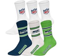 Kurzsocken NFL "Socken NFL 6Pack Crew Socks 6er Pack", Herren, Gr. 39-42, bunt (seattle seahawks, weiß), Obermaterial: 58% Baumwolle CO. 39% Polyester PES. 3% Elasthan EL., Socken (36994755-39) seattl